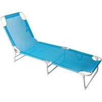 VFM e-Store Folding Sun Bed Steel framed Multiple Reclining Positions, carry in Blue