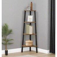 Modcraft 4 Tier Corner Shelf Industrial Rustic Brown