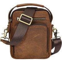 House of Leather Men's Mens Real Leather Cross Body Bag Small Organiser Casual Pouch Jett Tan Hunter in Light Brown