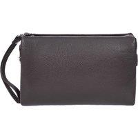 Mens Real Leather Wrist Bag Lockable Clutch Organiser Travel Pouch Thames Black