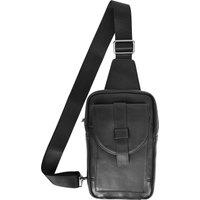 Mens Real Leather Chest Bag Cross Body Small Organiser Pouch Elliot Black
