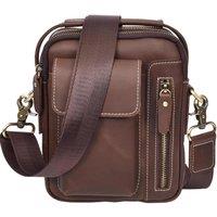 House of Leather Men's Mens Real Leather Cross Body Bag Small Organiser Utility Pouch Hudson Black in Light Brown