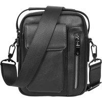 House of Leather Men's Mens Real Leather Cross Body Bag Small Organiser Utility Pouch Hudson Black