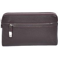 Mens Real Leather Wrist Bag Clutch Organiser Travel Pouch Stirling Black