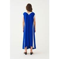 HOXTON GAL Women's Oversized Sleeveless V-Neck Maxi Dress in Blue