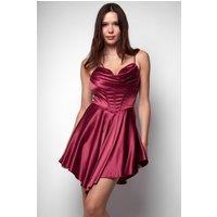 Kitty Burgundy Corset Mini Cowl Dress