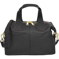 House of Leather Women's Womens Real Leather Handbag Small Cross Body Shoulder Bag Dahlia Black