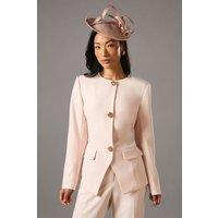 Coast Women's Rose Button Long Sleeve Tailored Jacket in Blush | Size: 16