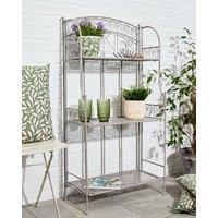 Dibor Vintage Indoor Outdoor Garden Grey 3 Tier Plant Shelf Planter Stand | Size: Large