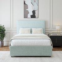 Bedmaster Linen Divan Base & Plain Headboard in Light Brown | Size: Single