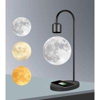 Leaper Style 4 LED 3D Printed Hovering Moon Light with Wireless Charger in White