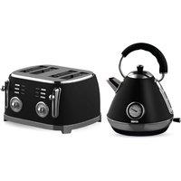 Geepas RetroVive Kettle & Toaster Set 1.7L 3000W 4 Slice 1500W in Black