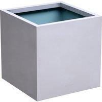 Primrose Zinc Square Outdoor Galvanised Silver Cube Planter Plant Pot 40cm