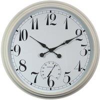 Primrose Outdoor Garden Wall Clock with Thermometer Big Time White 90cm