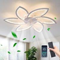 Garwarm Modern Dimmable LED Ceiling Fans with Lamps, 78 cm Black