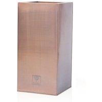 Primrose Tall Copper Cube Planter Zinc Galvanised Pot With Plastic Insert 50cm