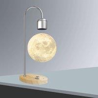Leaper Style 3 LED 3D Printed Hovering Moon Light with Wireless Charger in Yellow
