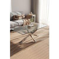 Rectangle Clear Glass Top Coffee End Table