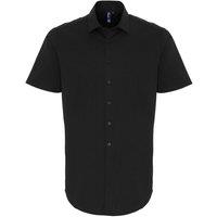 Premier Men's Stretch Fit Poplin Short Sleeve Shirt in Black | Size: 5XL
