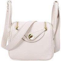 Womens Faux Leather Shoulder Bag Mini Fashion Handbag Celeste White