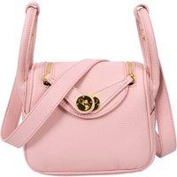 House of Leather Women's Womens Faux Leather Shoulder Bag Mini Fashion Handbag Celeste White in Pink | Size: Small
