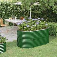 Berkfield Home Garden Raised Bed Powder-coated Steel 152x80x68 cm Green | Size: 152 x 80 x 68 cm