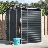 Berkfield Home Garden Shed Anthracite 191x130x198 cm Galvanised Steel in Black | Size: 191 x 130 x 198 cm