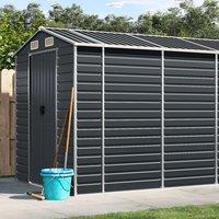 Berkfield Home Garden Shed Anthracite 191x640x198 cm Galvanised Steel in Black | Size: 191 x 640 x 198 cm