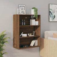 Berkfield Home Hanging Wall Cabinet Brown Oak 69.5x32.5x90 cm