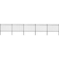 Berkfield Home Garden Fence with Spear Top Steel 8.5x1.2 m Black