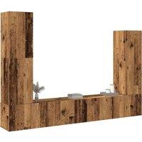 Berkfield Home 4 Piece TV Cabinet Set Wall-mounted Old Wood Engineered Wood