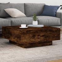 Berkfield Home Coffee Table Smoked Oak 80x80x31 cm Engineered Wood in Brown | Size: 80 x 80 x 31 cm