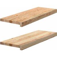 Window Sills 2 pcsUntreated 70x25x2 cm Solid Wood Oak