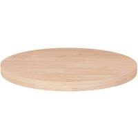 Round Table Top ?50x2,5 cm Untreated Solid Wood Oak
