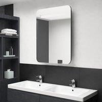Berkfield Home LED Bathroom Mirror Cabinet Shining Black 60x11x80 cm | Size: 60 x 11 x 80 cm