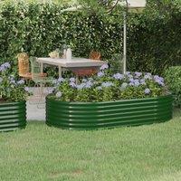 Berkfield Home Garden Raised Bed Powder-coated Steel 175x100x36 cm Green | Size: 175 x 100 x 36 cm