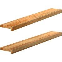 Berkfield Home Window Sills 2 pcs Light Brown 100x15x2 cm Solid Wood Oak | Size: Medium
