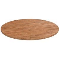 Round Table Top Light Brown 70x1.5 cm Treated Solid Wood Oak