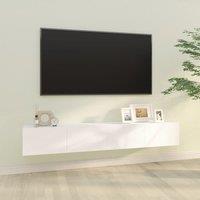 Berkfield Home Wall TV Cabinets 2 pcs White 100x30x30 cm Engineered Wood | Size: 100 x 30 x 30 cm