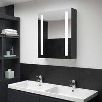Berkfield Home LED Bathroom Mirror Cabinet 50x13x70 cm in Black | Size: 50 x 13 x 70 cm