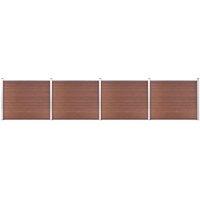 Fence Panel Set WPC 699x146 cm Brown