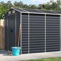 Berkfield Home Garden Shed Anthracite 191x980x198 cm Galvanised Steel in Black | Size: 191 x 980 x 198 cm