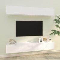 Berkfield Home Wall TV Cabinets 4 pcs White 100x30x30 cm | Size: 100 x 30 x 30 cm
