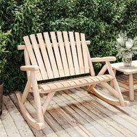Berkfield Home 2-Seater Garden Rocking Bench 123x96x102 cm Solid Wood Spruce in Brown | Size: 123 x 96 x 102 cm