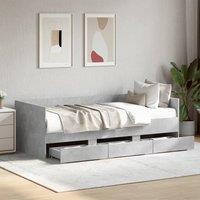 Berkfield Home Daybed with Drawers without Mattress Concrete Grey 100x200 cm