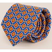 Oswin Hyde Men's Yellow Geometric Pattern Silk Tie