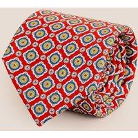Oswin Hyde Men's Red Geometric Pattern Silk Tie
