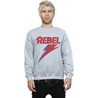David Bowie Men's Distressed Rebel Sweatshirt in Grey | Size: 4XL