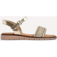Linzi Women's Halo Gold Embellished Sandals | Size: 3-Standard Fit