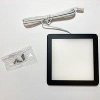 Loops 2x MATT BLACK Ultra-Slim Square Under Cabinet Kitchen Light & Driver Kit - Warm White Diffused LED
